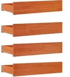 Bettschubladen 4 Stk. Wachsbraun Massivholz Kiefer Vidaxl