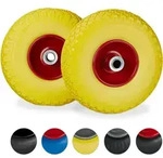 Relaxdays - 2x Sackkarrenrad, Pannensichere Vollgummireifen, 3.00-4' Stahlfelge, 20