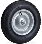 Relaxdays Schubkarrenrad 4.80 4.00-8, Luftbereiftes Ersatzrad Inkl. Achse,