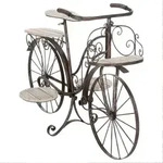 Atmosphera - Pflanzenst&auml;nder Fahrrad - Metall Und Holz - Schwarz - H59 Cm Cr&eacute;ateur