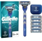 Gillette Mach3 Systemklingen 3er + Handst&uuml;ck + Reiseetui "uefa Champions...
