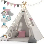 Spielwerk - Tipi Zelt F&uuml;r Kinder Indoor 130x130cm Set Mit Bodenmatte Kinderzelt