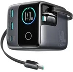 5-port-tischladeger&auml;t Mit 2 Einziehbaren Kabeln, Gan 140w &ndash; Grau