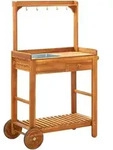 Servierwagen Akazienolz Massiv 92 X 43,5 X 141,5 Cm - Vidaxl