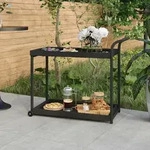 Barwagen Schwarz 100x45x83 Cm Poly Rattan - Vidaxl