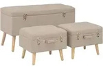 Hocker Mit Stauraum 3 Stk. Beige Stoff - Vidaxl