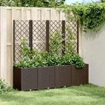 Vidaxl Garden Planter With Trellis Brown 160x40x140 Cm Pp