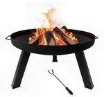 Relaxdays Feuerschale, &Oslash; Schale 59 Cm, Mit Sch&uuml;rhaken, Pulverbeschichteter...