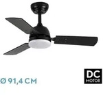 Fabrilamp - Ventilator Dc Portico - Schwarz Mit Drei Umschaltbaren Fl&uuml;geln In