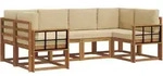 Outdoor-sofagarnitur Mit Kissen 6 Pcs Natur Und Beige Vidaxl