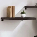 Wandregal Dunkelbraun 60x60x(2-6) Cm Massivholz Eiche Behandelt - Vidaxl