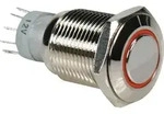 Runder Metalldruckknopf - Spdt 1na 1nc - Oranger Ring