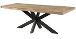 Massivmoebel24 - Baumtisch Mango 180x90x77 Beige Lackiert / Kreuzgestell Anthrazit