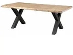 Baumtisch Mango 200x100x77 Beige Lackiert / X-beine Anthrazit Matt Freeform 5