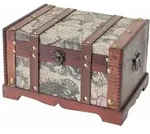 6408-129 Schatztruhe, Schatzkiste, Holzkiste Amerika, 29 X 20 X 17 Cm - Hmf