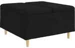 Aufbewahrungsottomane Mit Kissen Schwarz 80 X 80 X 45 Cm Stoff Vidaxl