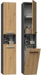 Topeshop - Badezimmerschrank Regal S&auml;ulenkorb Nel Iii Anthrazit Eiche Artisan