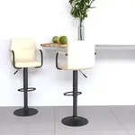 Barhocker 2 Stk. Creme Stoff Vidaxl