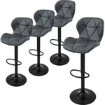 Ml-design - Barhocker 4er Set, Bezug Aus Kunstleder, Anthrazit, Gepolsterter Barstuhl