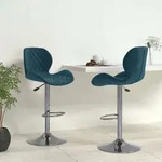 Barhocker 2 Stk. Blau Samt Vidaxl