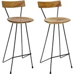 Barhocker 2 Stk. Massivholz Teak Vidaxl