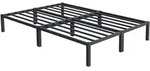 Metallbett 140x200 Cm Auf Stahlrahmen Mit Lattenrost, Anthrazit, Metall...
