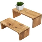 Blumenbank Aus Recyceltem Holz 2er Set Natur - 35 / 30 Cm - Echtholz...