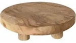 Spetebo - Teak Pflanzenhocker Klein - 30 X 7 Cm - Holz Deko Hocker Blumenhocker