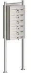 Wiltec - 6er Briefkastenanlage Edelstahl 513 X 270 X 1500 Mm, Standbriefkasten Mit 6