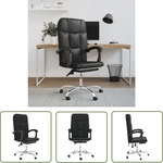 Vidaxl Reclining Office Chair Black Faux Leather