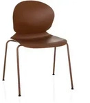 Besucherstuhl / Konferenzstuhl / Stapelstuhl T36 Vi Kunststoff / Stahl Rotbraun /