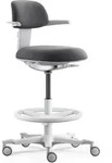 Arbeitsstuhl / Counterstuhl Top Work 40 W Sitz Stoff / R&uuml;cken Stoff Dunkelgrau Hjh