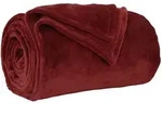 &Uuml;berwurfdecke Bordeauxrot 150 X 200 Cm Fleece Vidaxl