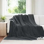 Vidaxl Throw Blanket Dark Grey 220 X 240 Cm Fleece