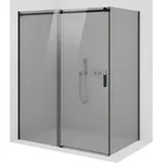 Eckdusche Mit Schiebet&uuml;r Bernstein Nt806 Flex Schwarz Matt Nano Graues Glas...