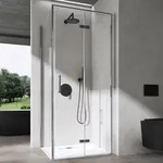 Doporro Eck-duschkabine 70x75x195cm Eckdusche Chrom Duschabtrennung Mit Faltt&uuml;r