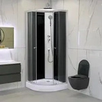 Komplette Duschkabine Komplettdusche Komplettkabine Eckdusche 90x90cm - Aloni