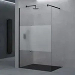 Duschwand Duschtrennwand 50x200 Walk-in Dusche Mit Stabilisator Aus Echtglas 10mm