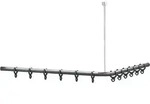 Duschvorhangstange Normbau Cavere, Anthrazit-metallic, Ohne Deckenabh&auml;ngung, 1500 X