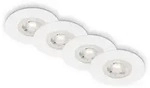 Led Einbauleuchten Badlampen Dimmbar 4er Set 4,9w Ip44 &Oslash;9cm Wei&szlig; Briloner