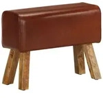 Vidaxl - Sitzbank Turnbock-design 58cm Braun Echtleder Mango Massivholz