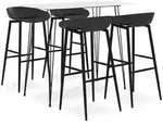 5-tlg. Bar-set Wei&szlig; Und Schwarz - Vidaxl