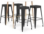 5-tlg. Bar-set Wei&szlig; Und Schwarz - Vidaxl
