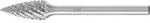 Hartmetall Hochleistungsfr&auml;sstift Spitzbogen Spg &Oslash; 06x13 Mm Schaft-&oslash; 3 Mm Titanium