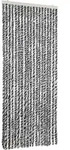 Vidaxl Fly Curtain Grey And Black And White 56x200 Cm Chenille