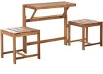 2-in-1 Gartenbank Hellbraun Akazienholz 90 Cm Wandelbar Multifunktional Modern