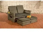 Clp - Polyrattan Sofa Ancona 5mm Grau-meliert Anthrazit