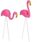 4 X Flamingo Figur, Niedliche Gartendeko, Tropisches Flair, Teichfiguren Kunststoff,