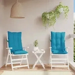 Vidaxl Highback Chair Cushions 2 Pcs Light Blue Oxford Fabric