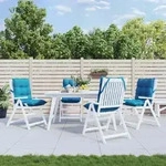 Vidaxl Lowback Chair Cushions 4 Pcs Light Blue Oxford Fabric